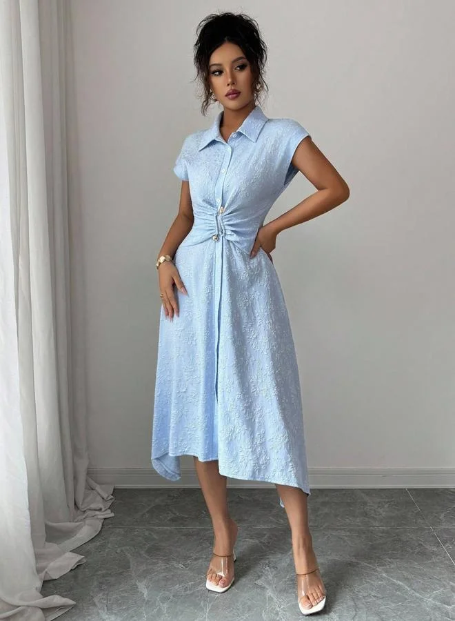 تايك تو فستان ميدي جاكار بإبزيم أمامي